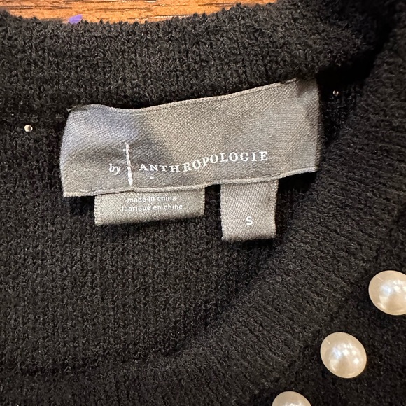 ANTHROPOLOGIE Pearl Lined‎ Thick Knit Preppy Holiday Cropped Tank Top Size S - Picture 5 of 6